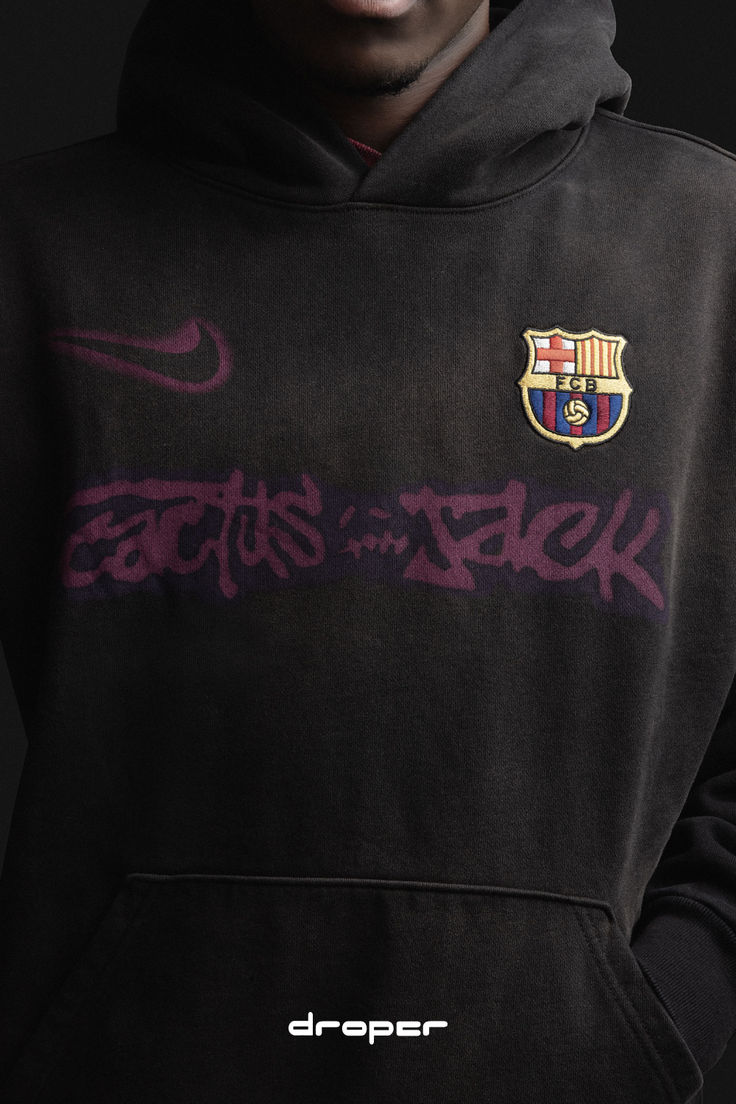 Travis Scott x Nike x FC Barcelona spray hoodie